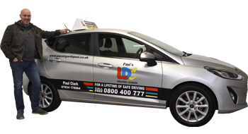 Paul Clark driving school car